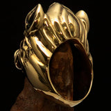 Heavy Excellent crafted Biker Ring Boar Wild Pig - antiqued Brass - BikeRing4u