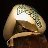Excellent crafted Men's Green Medical Doctor Seal Ring - solid Brass - BikeRing4u