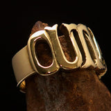Excellent crafted Men's One Word Outlaw Biker Ring - solid Brass - BikeRing4u