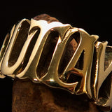 Excellent crafted Men's One Word Outlaw Biker Ring - solid Brass - BikeRing4u