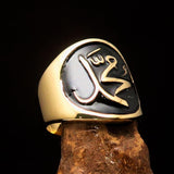 Perfectly crafted Men's black Muhammad Muslim Pinky Ring - solid Brass - BikeRing4u