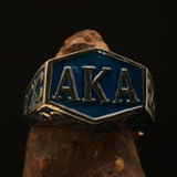 Perfectly crafted " as known as" Synonym Men's Ring blue AKA - solid Brass - BikeRing4u
