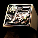 Perfectly crafted Men's black Sinhalese Lion Pinky Ring - Solid Brass - BikeRing4u