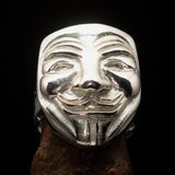 Perfectly crafted Men's Harlequin Ring Venice Carnival Mask - shiny Sterling Silver - BikeRing4u