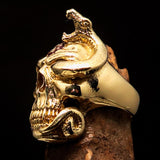 Excellent crafted Men's red 1% Snake Skull Outlaw Biker Ring - solid Brass - BikeRing4u