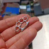 Knuckle Duster Silver Pendant, Sterling Silver knuckle duster Pendant Excellent Details hallmarked 925