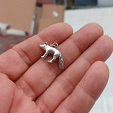 Fox Silver Pendant, Sterling Silver Fox Pendant, Excellent Details - hallmarked 925