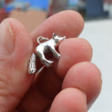 Fox Silver Pendant, Sterling Silver Fox Pendant, Excellent Details - hallmarked 925