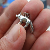 Fox Silver Pendant, Sterling Silver Fox Pendant, Excellent Details - hallmarked 925