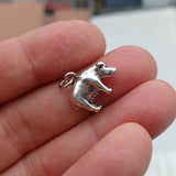 Pig Silver Pendant, Sterling Silver Mama Pig Pendant, Excellent Details - hallmarked 925