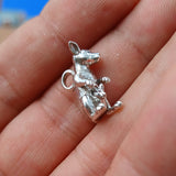 Kangaroo Silver Pendant, Sterling Silver Kangaroo Pendant, Kangaroo with Joey, Excellent Details - hallmarked 925