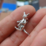 Kangaroo Silver Pendant, Sterling Silver Kangaroo Pendant, Kangaroo with Joey, Excellent Details - hallmarked 925