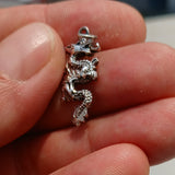 Dragon Silver Pendant, Sterling Silver Dragon Pendant, Dragon Charm, Excellent Details - hallmarked 925