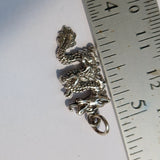 Dragon Silver Pendant, Sterling Silver Dragon Pendant, Dragon Charm, Excellent Details - hallmarked 925