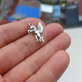 Pegasus Silver Pendant, Sterling Silver Pegasus Pendant, winged Horse Charm, Excellent Details - hallmarked 925