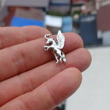 Pegasus Silver Pendant, Sterling Silver Pegasus Pendant, winged Horse Charm, Excellent Details - hallmarked 925