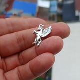 Pegasus Silver Pendant, Sterling Silver Pegasus Pendant, winged Horse Charm, Excellent Details - hallmarked 925