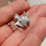 Wizard Silver Pendant, Sterling Silver Wizard Pendant, Magic Silver Charm, Excellent Details - hallmarked 925