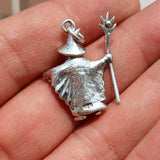 Wizard Silver Pendant, Sterling Silver Wizard Pendant, Magic Silver Charm, Excellent Details - hallmarked 925