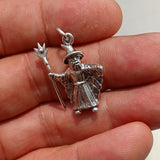 Wizard Silver Pendant, Sterling Silver Wizard Pendant, Magic Silver Charm, Excellent Details - hallmarked 925