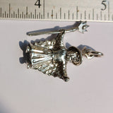 Wizard Silver Pendant, Sterling Silver Wizard Pendant, Magic Silver Charm, Excellent Details - hallmarked 925