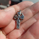 Celtic Cross Silver Pendant, antiqued Sterling Silver Pendant, Celtic Cross amulet