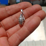 Grenade Silver Pendant, Sterling Silver Grenade Pendant, Grenade Silver Charm, Excellent Details - hallmarked 925