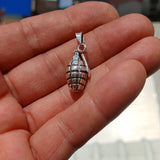 Grenade Silver Pendant, Sterling Silver Grenade Pendant, Grenade Silver Charm, Excellent Details - hallmarked 925