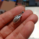 Grenade Silver Pendant, Sterling Silver Grenade Pendant, Grenade Silver Charm, Excellent Details - hallmarked 925