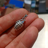 Grenade Silver Pendant, Sterling Silver Grenade Pendant, Grenade Silver Charm, Excellent Details - hallmarked 925