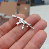 Machine Gun Silver Pendant, Sterling Silver Kalashnikof Pendant, Arms Silver Charm, Excellent Details - hallmarked 925