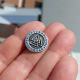 Viking Valknut Pendant, Runes Silver Pendant, Round Sterling Silver Pendant, Viking Design