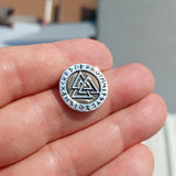 Viking Valknut Pendant, Runes Silver Pendant, Round Sterling Silver Pendant, Viking Design