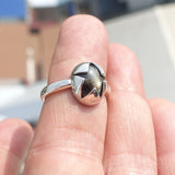 Black Sapphire Ring, Star shaped Sterling Silver Ring, Sapphire Silver Ring, Black Star Sapphire Ring, Gift for Her, Black Star Sapphire cab - size 6