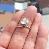 Moonstone Silver Ring, oval Moonstone Ring, Sterling Silver Ring, oval shaped Moonstone, handmade ring - Size 9.5