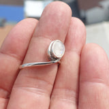 Moonstone Silver Ring, oval Moonstone Ring, Sterling Silver Ring, oval shaped Moonstone, handmade ring - Size 9.5