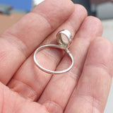 Moonstone Silver Ring, oval Moonstone Ring, Sterling Silver Ring, oval shaped Moonstone, handmade ring - Size 9.5