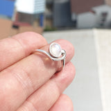 Moonstone Silver Ring, Moonstone Ring, Sterling Silver Ring, oval shaped Moonstone, handmade silver ring - Size 9.5