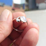 Moonstone Silver Ring, Moonstone Ring, Sterling Silver Ring, oval shaped Moonstone, handmade silver ring - Size 9.5