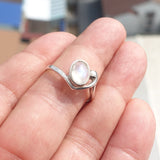 Moonstone Silver Ring, Moonstone Ring, Sterling Silver Ring, oval shaped Moonstone, handmade silver ring - Size 9.5