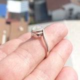 Moonstone Silver Ring, Minimalist Ring, Sterling Silver Ring, oval shaped Moonstone, handmade silver ring - Size 8.5