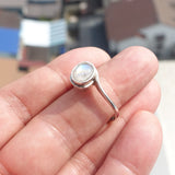 Moonstone Silver Ring, Minimalist Ring, Sterling Silver Ring, oval shaped Moonstone, handmade silver ring - Size 9