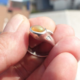 Natural Opal Ring, Minimalist Ring, Sterling Silver Ring, oval shaped Opal, Minimalist Design, Opal silver ring, Gift for Her- Size 8