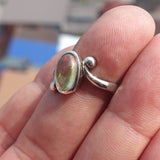 Natural Opal Ring, Minimalist Ring, Sterling Silver Ring, oval shaped Opal, Minimalist Design, Opal silver ring, Size 6