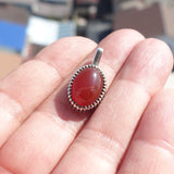 Minimalist Carnelian Silver Pendant, Sterling Silver orange Carnelian Pendant, oval shaped Carnelian