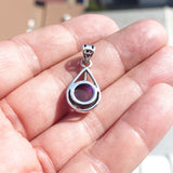 Minimalist Amethyst Silver Pendant, Sterling Silver purple Amethyst Pendant, round shaped Amethyst