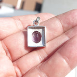 Minimalist Amethyst Silver Pendant, Sterling Silver purple Amethyst Pendant, oval shaped Amethyst