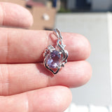 Amethyst Silver Pendant, Sterling Silver purple Amethyst Pendant, oval cut Amethyst