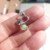 Minimalist Silver Opal Pendant, Sterling Silver Pendant, Multicolor Opal Pendant, round shaped Opal, natural Opal