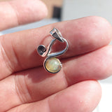 Minimalist Silver Opal Pendant, Sterling Silver Pendant, Multicolor Opal Pendant, round shaped Opal, natural Opal